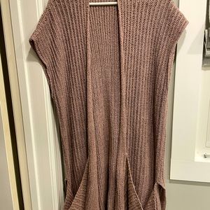 Free People slouchy pocket long cotton vest